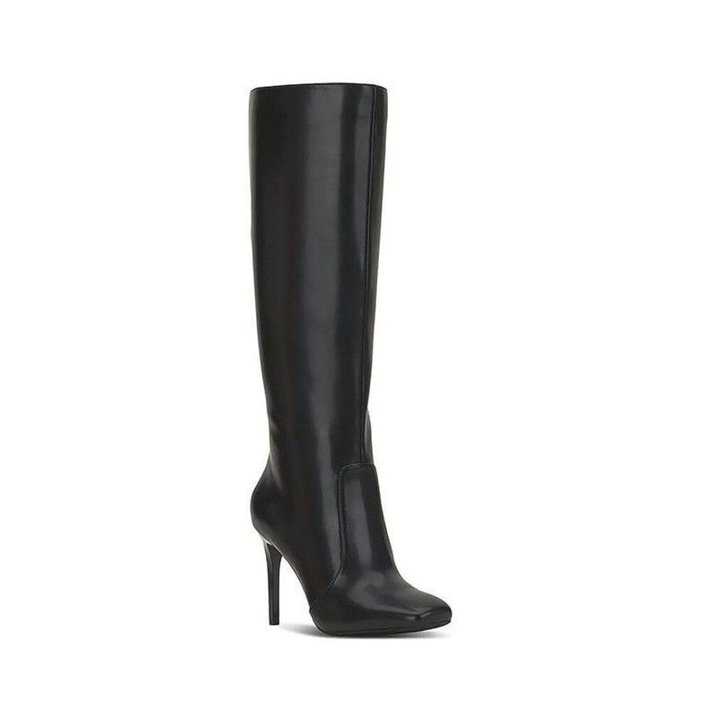 INC Womens 9 M Black Videl Faux Leather High Heel Knee High Boots NIB KS2